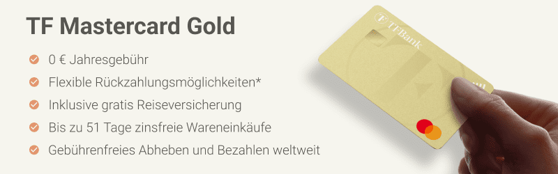 Vorteile der TF Mastercard Gold Kreditkarte für Österreich